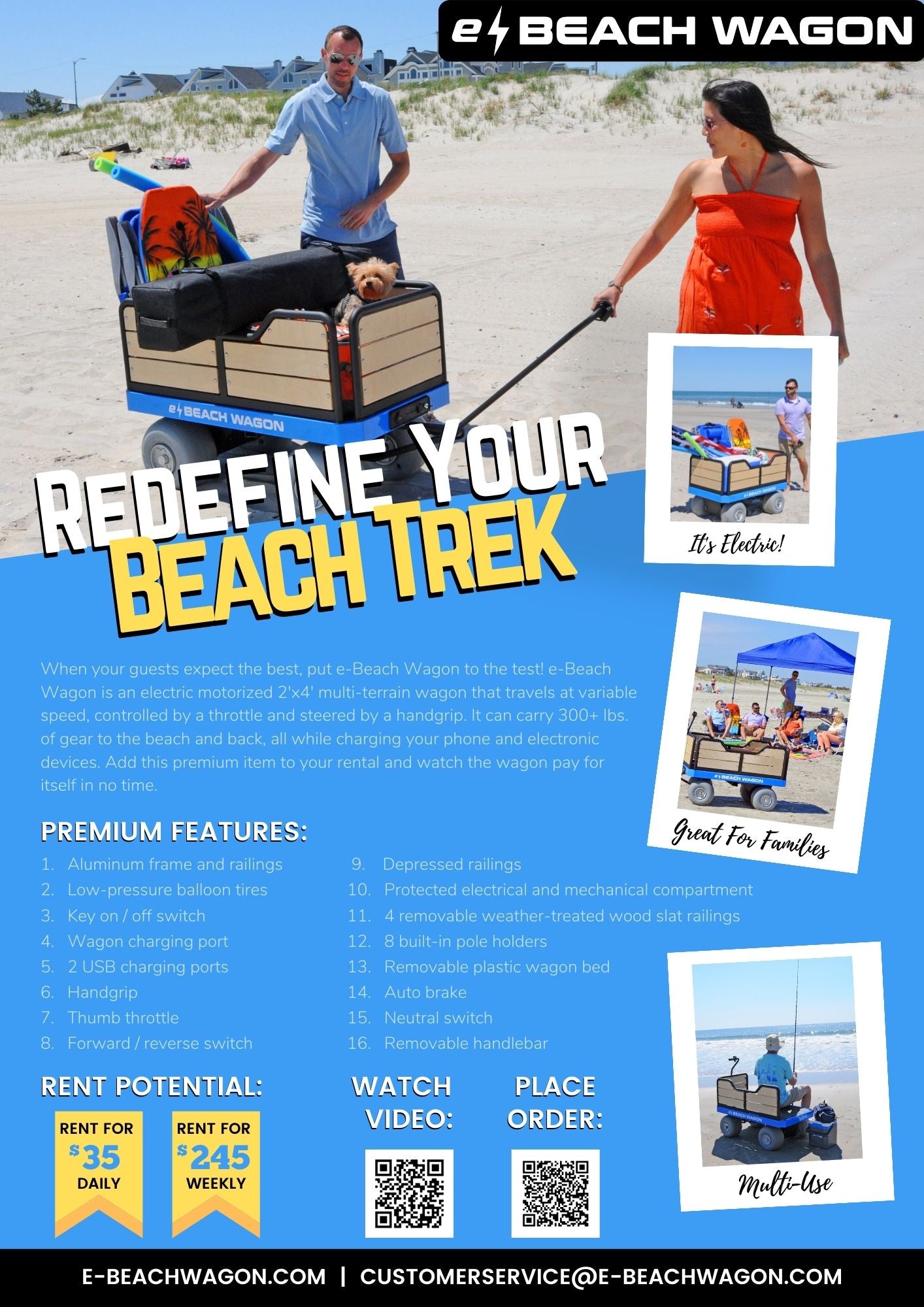 stylish electronic beach cart