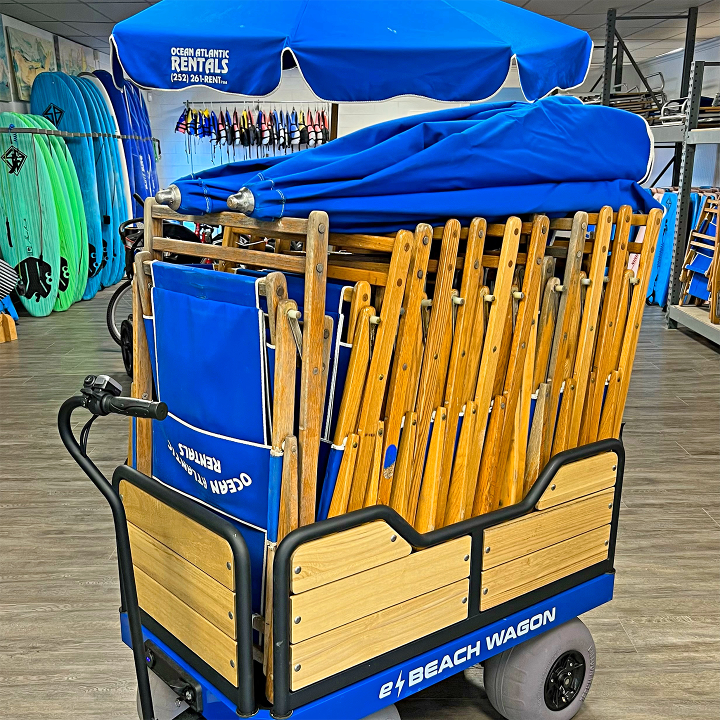 e-Beach Wagon jam packed with beach chairs