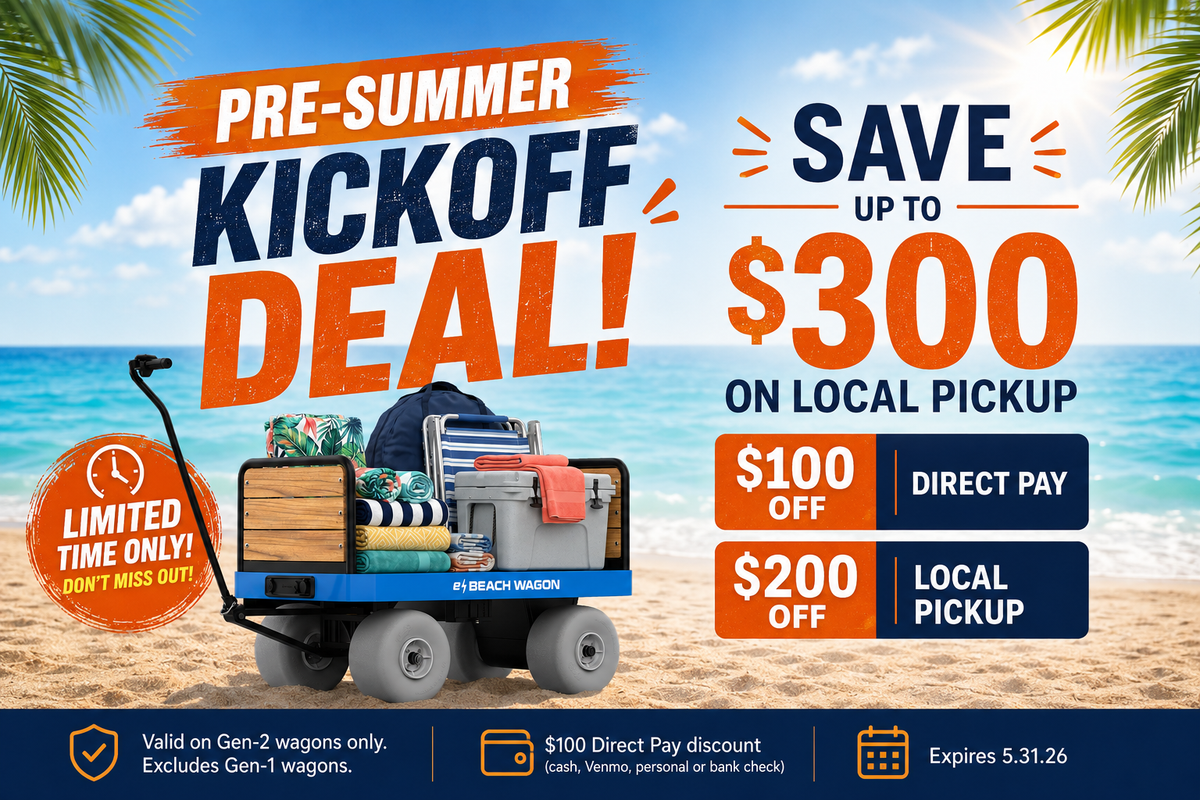 e-Beach Wagon May 2026 Promo Get $300 OFF with Local Pickup in Delaware and Direct Pay