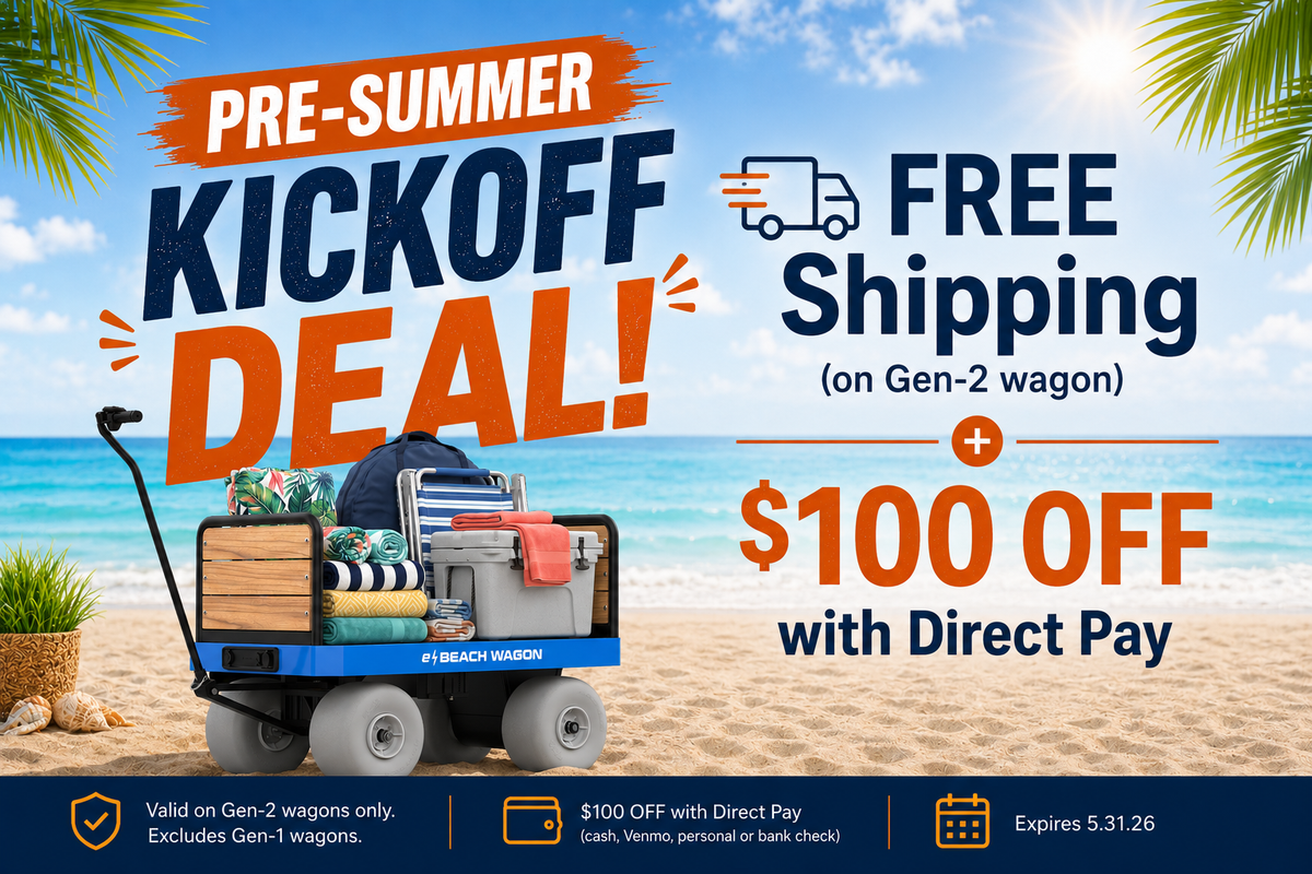 e-Beach Wagon May 2026 Promo Get Free Shipping Plus $100 OFF with Direct Pay