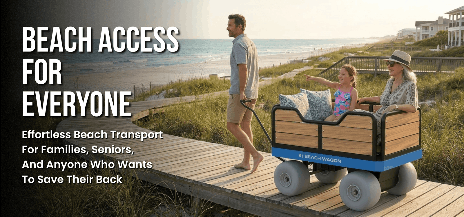 electric beach wagon built for families, seniors, retirees, mobility challenged consumers | e-Beach Wagon