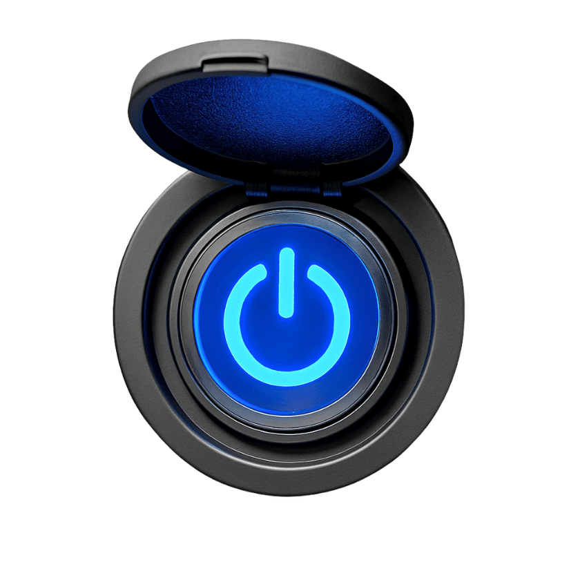 Push-to-power on off switch for e-Beach Wagon